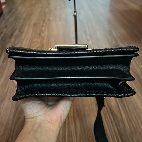 💯 % authentic Prada Black Smooth Calfskin and matte crocodile Cahier bag - Picture 9 of 16